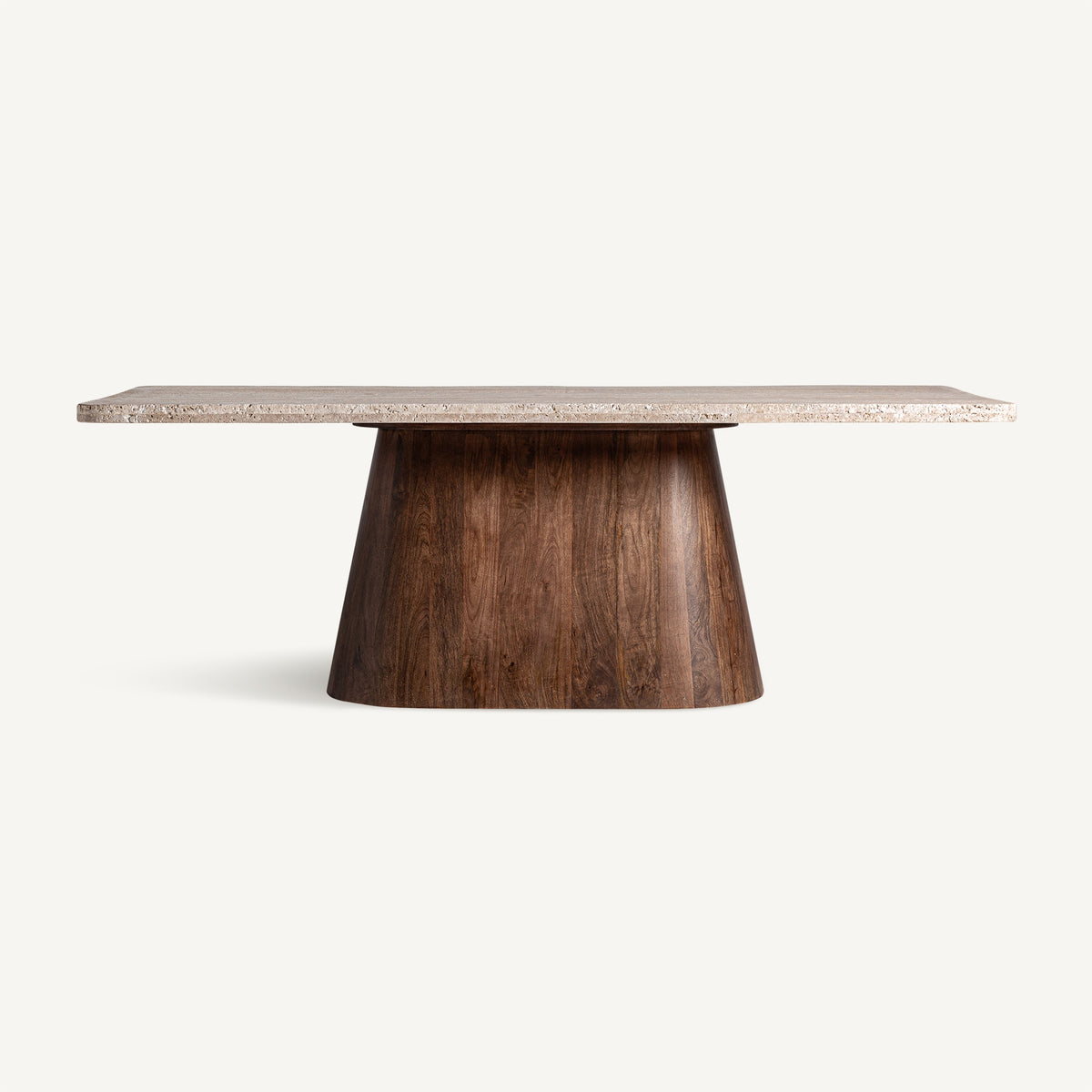 Mesa de comedor de travertino y mango Fondón