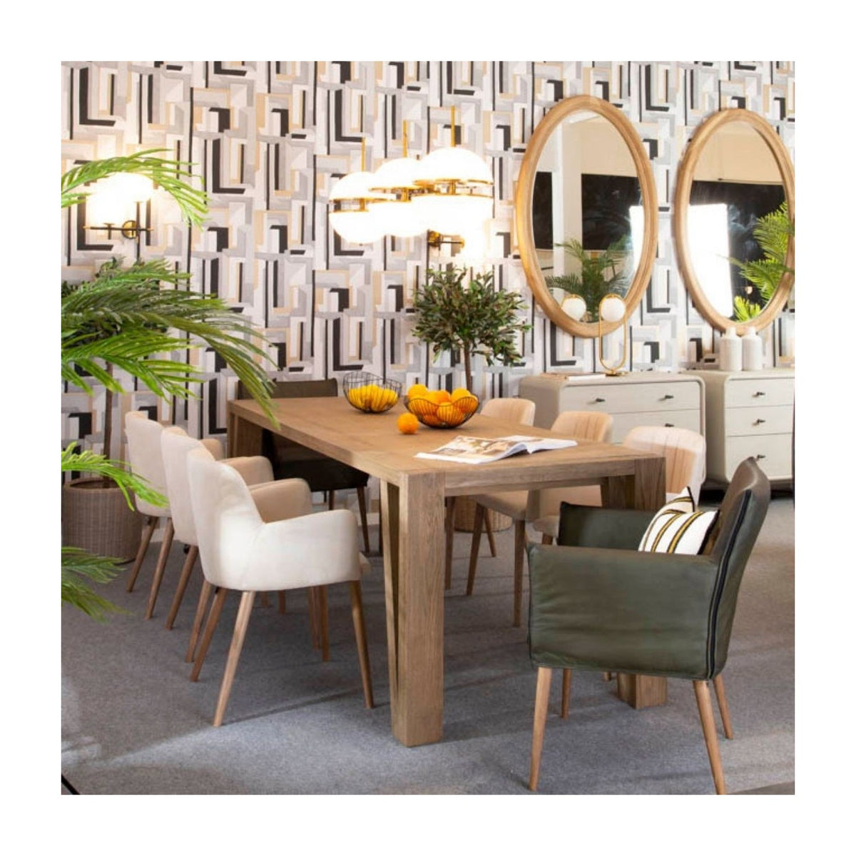 Mesa de comedor rectangular de roble Iznalloz