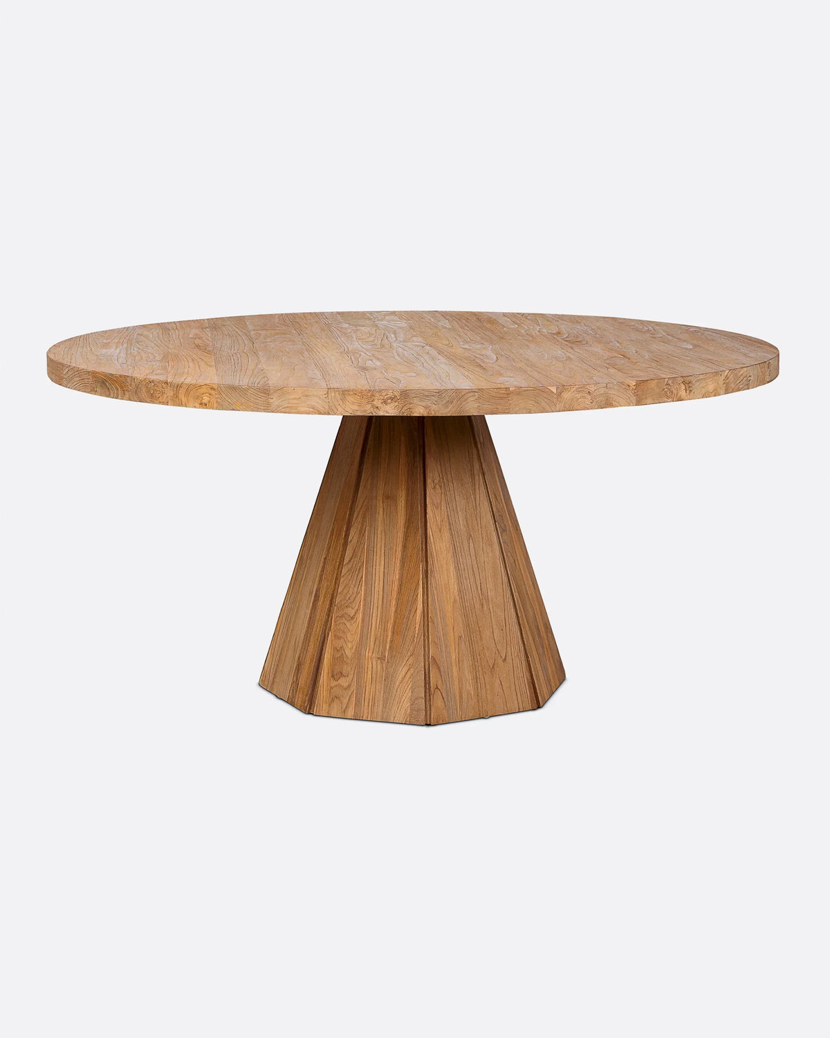 Mesa de comedor redonda de teca reciclada Jati
