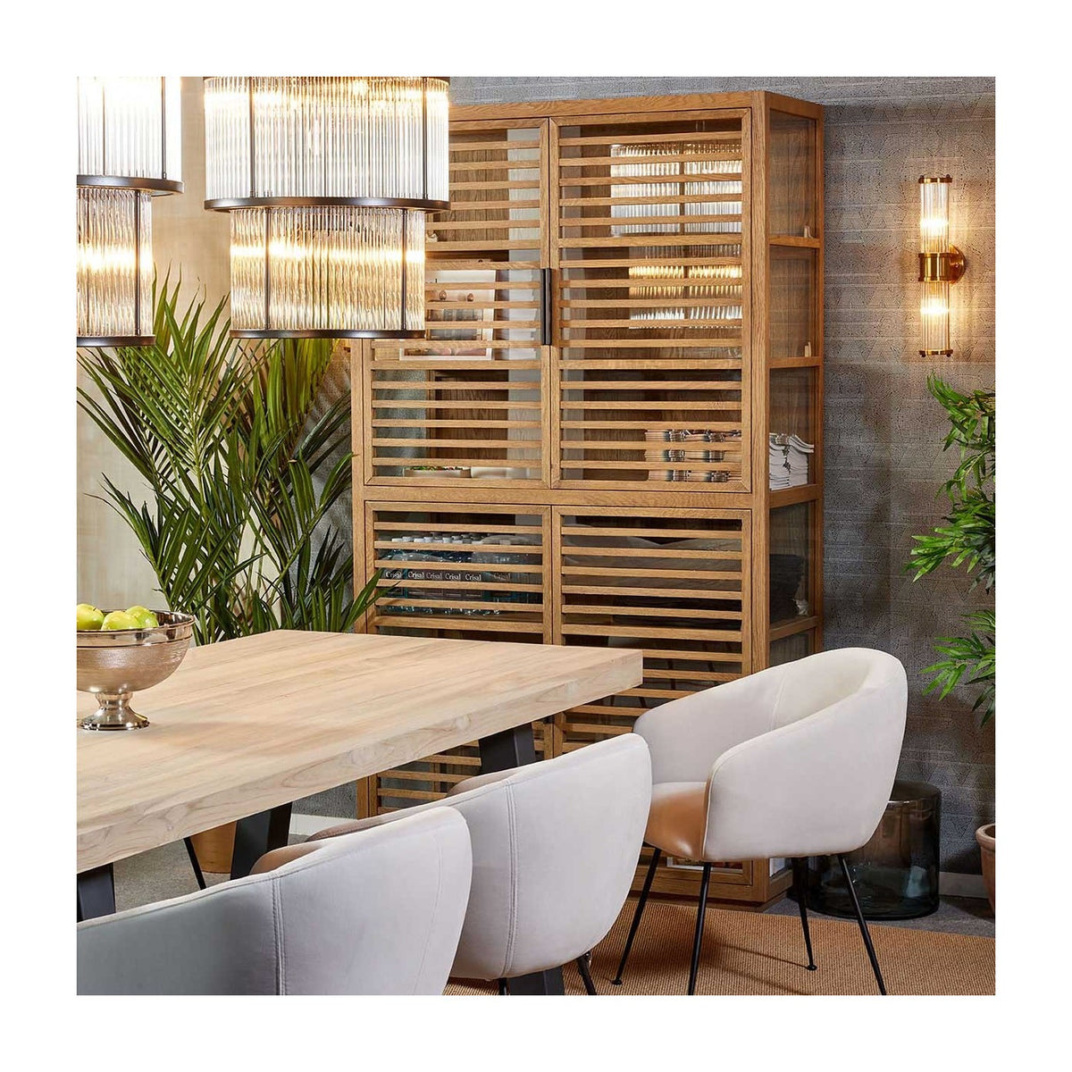 Mesa de comedor de exterior grafito y teca envejecida Almuñécar