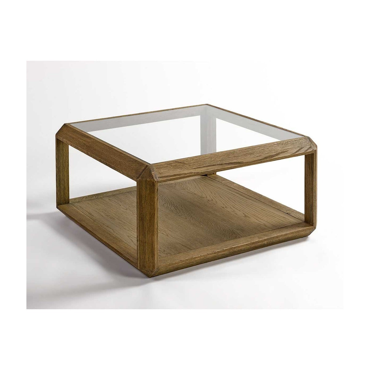 Mesa de centro de roble y cristal Pampaneira