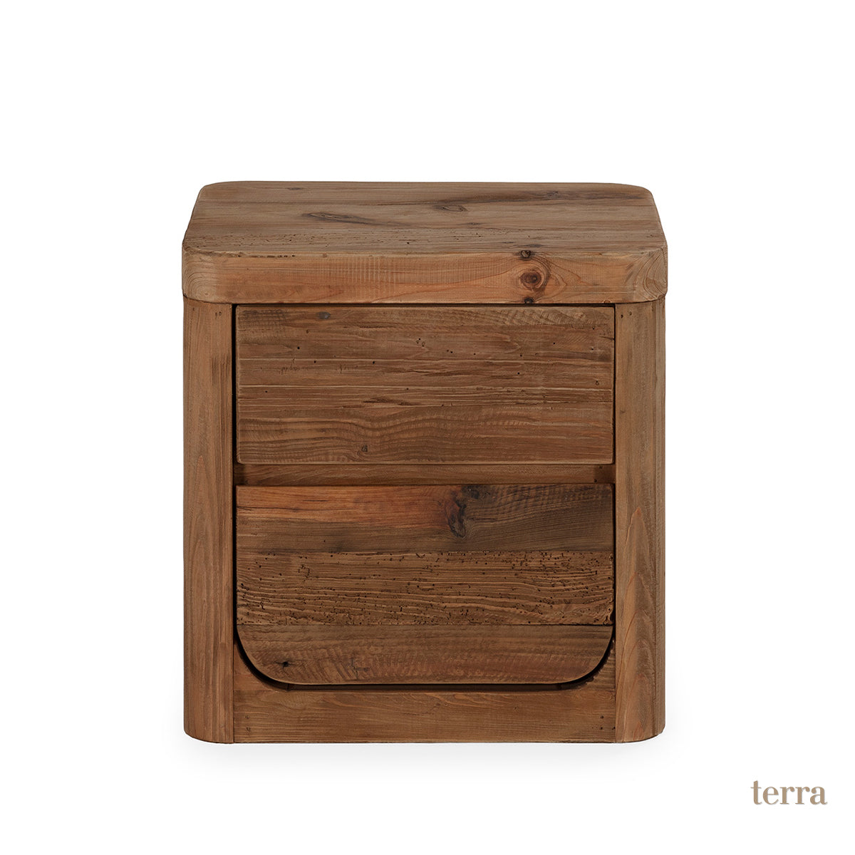 Mesita de noche de madera de pino recuperado Novelda