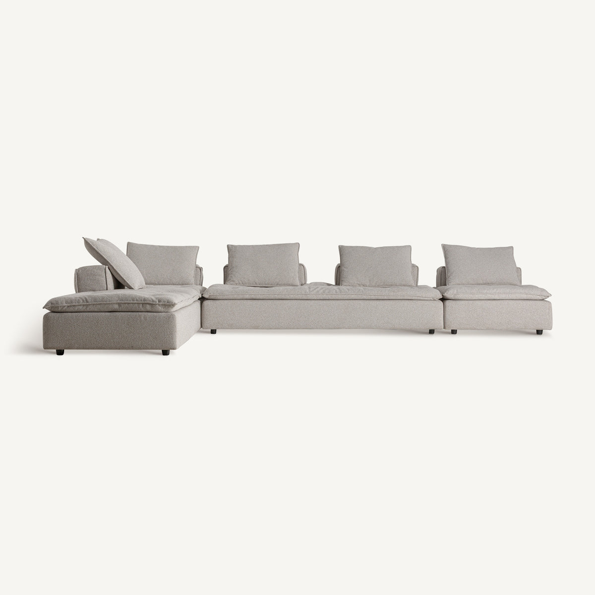 Módulo central de sofá tapizado gris Tavolara