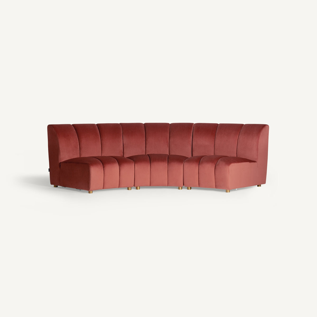 Módulo de sofá de terciopelo rosa Antibes
