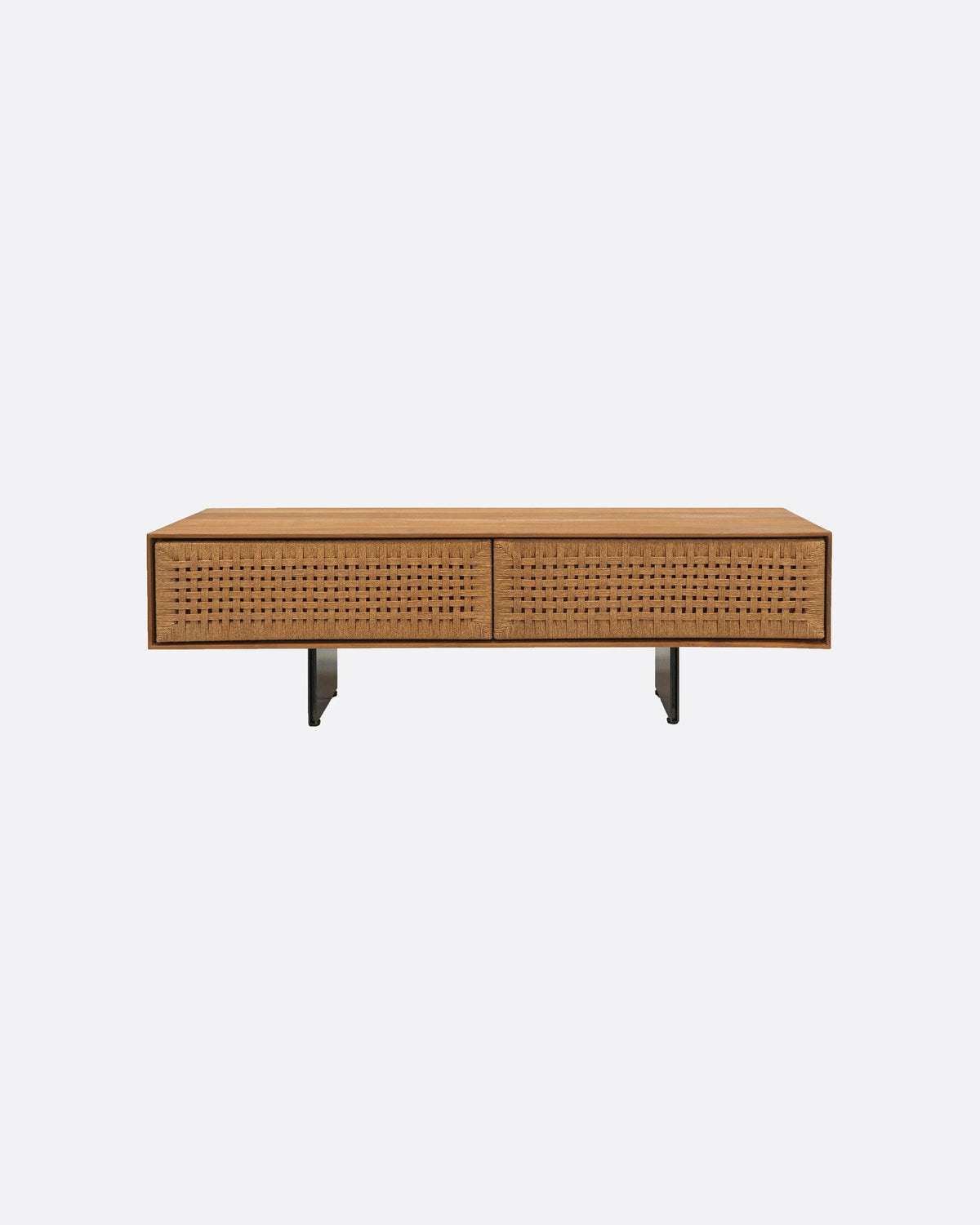 Mueble de televisión de teca reciclada y cuerda de papel Cora
