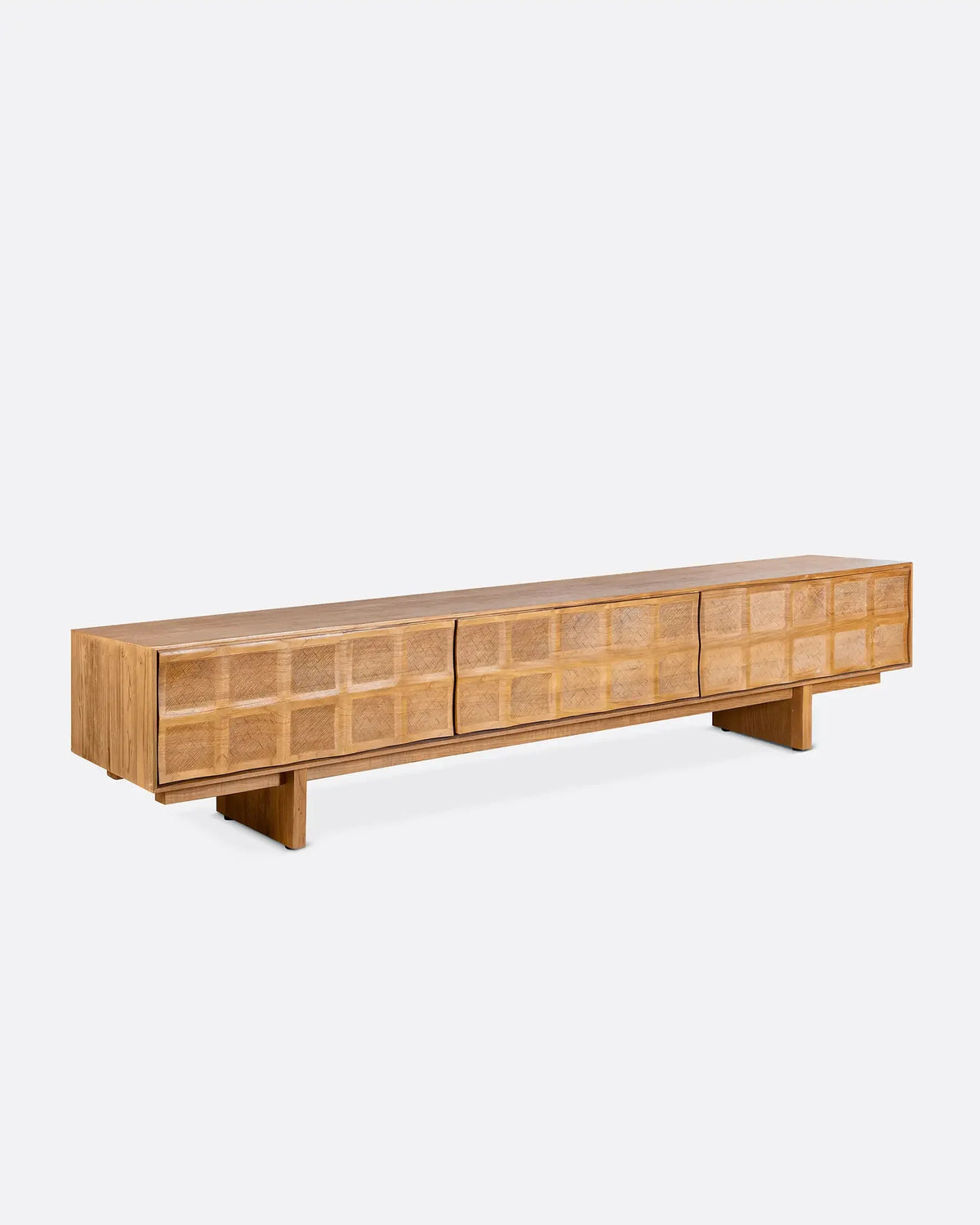 Mueble de televisión tallado de teca reciclada Rijal