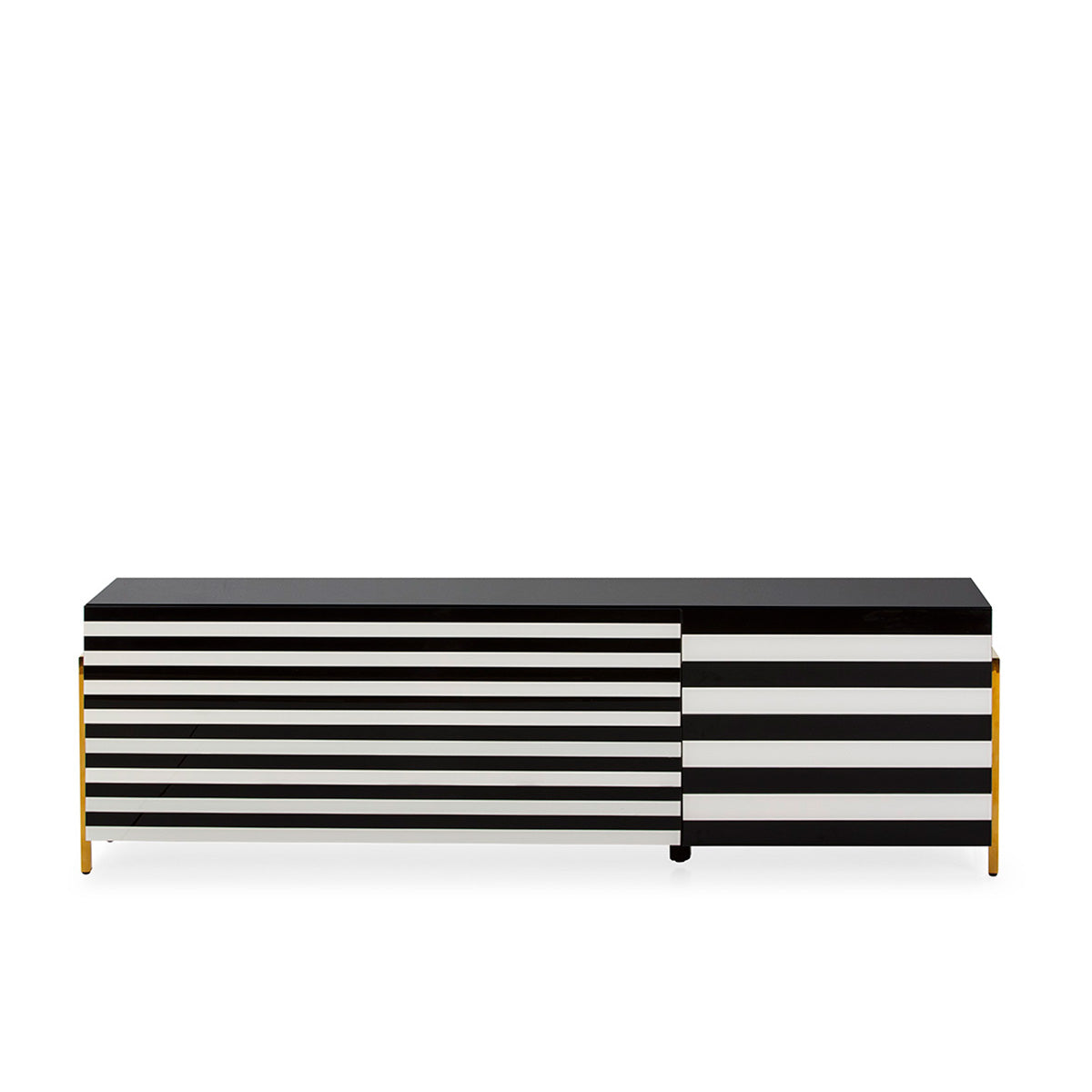 Mueble de TV de cristal y acero Paranhos
