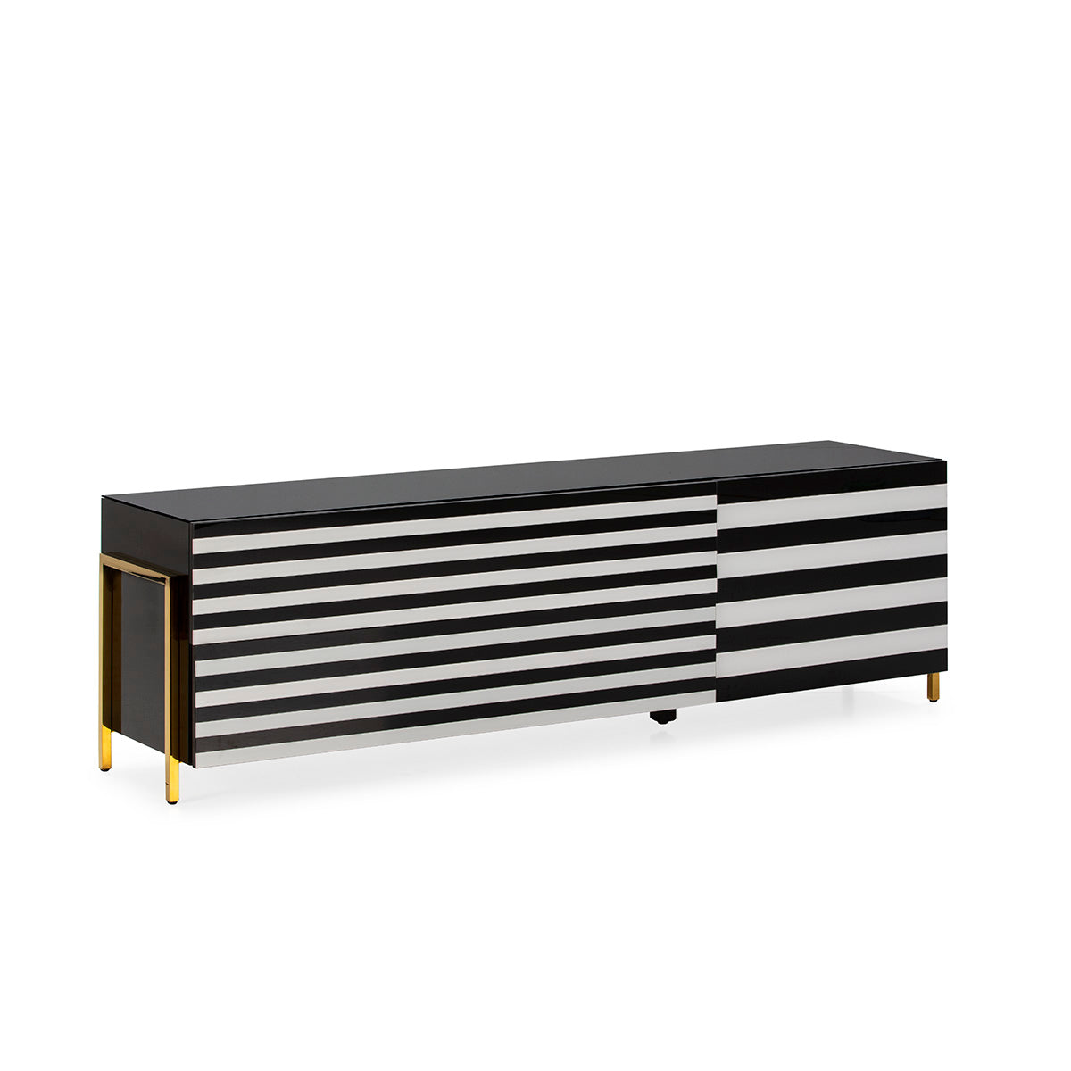 Mueble de TV de cristal y acero Paranhos