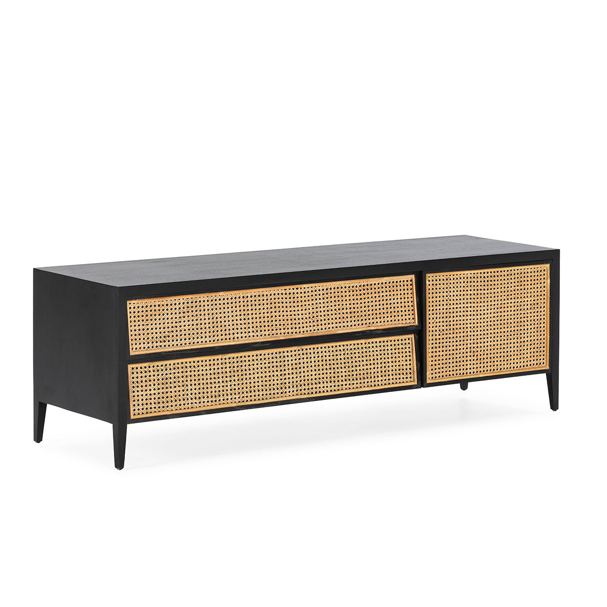 Mueble de TV de madera de cedro y ratán Potenza