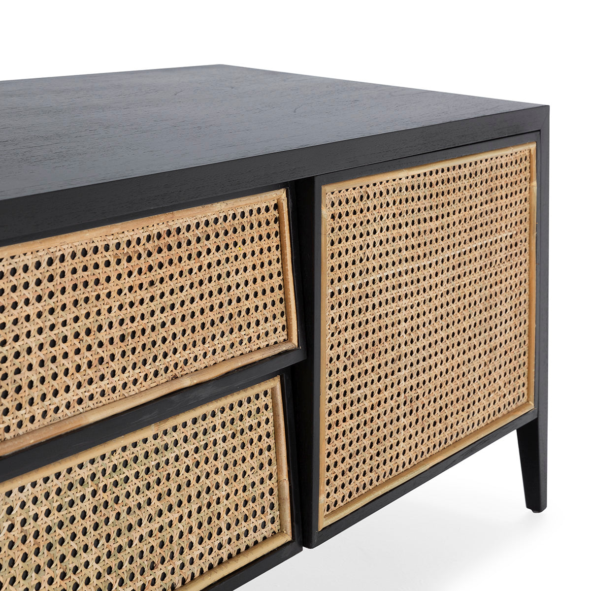 Mueble de TV de madera de cedro y ratán Potenza