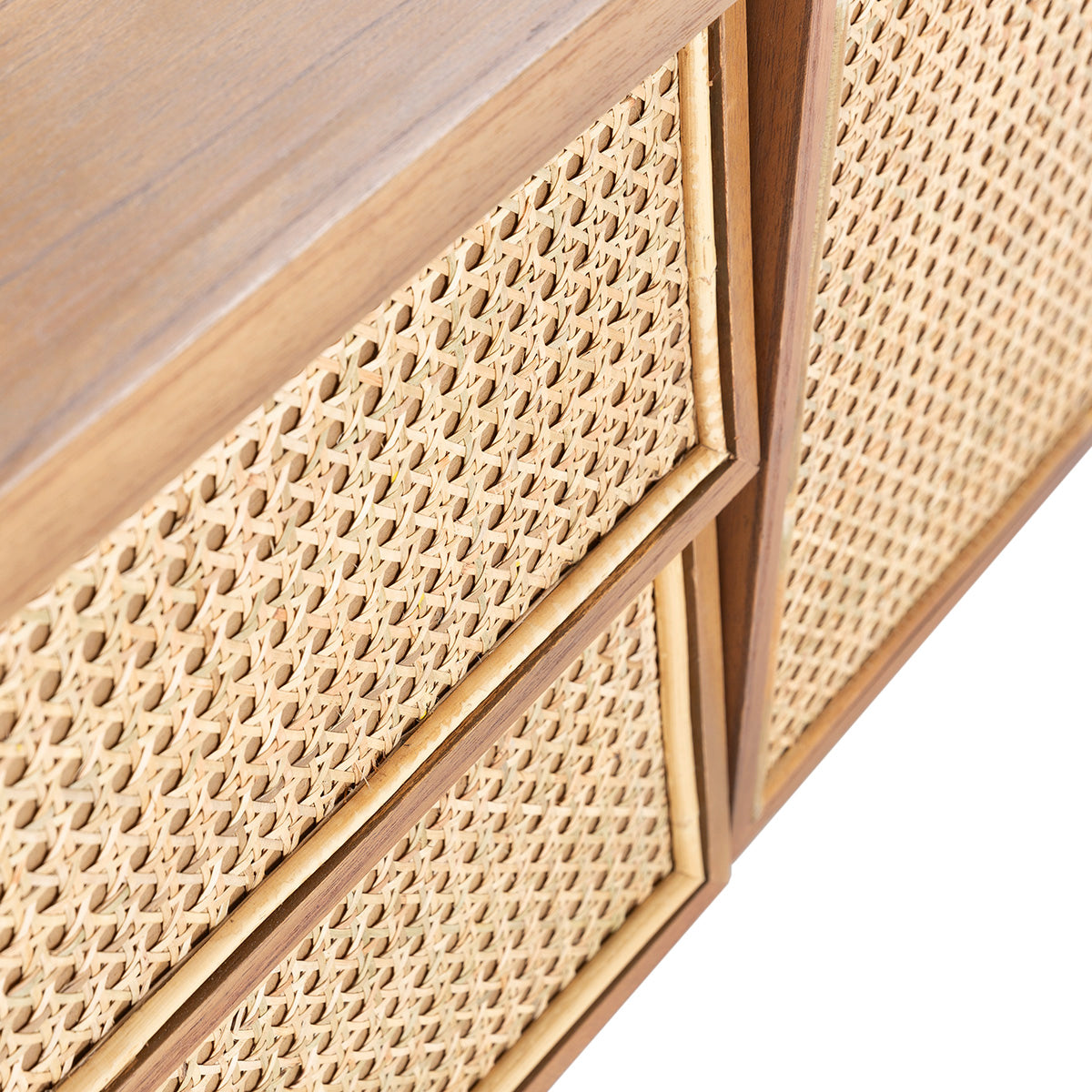 Mueble de TV de madera de cedro y ratán Potenza