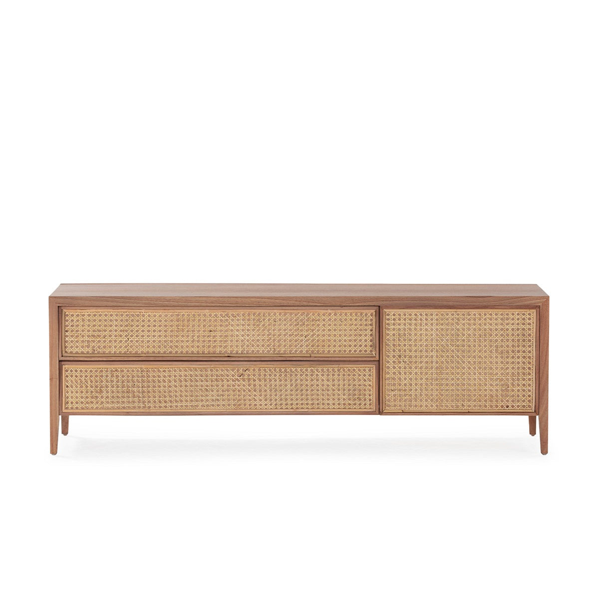 Mueble de TV de madera de cedro y ratán Potenza