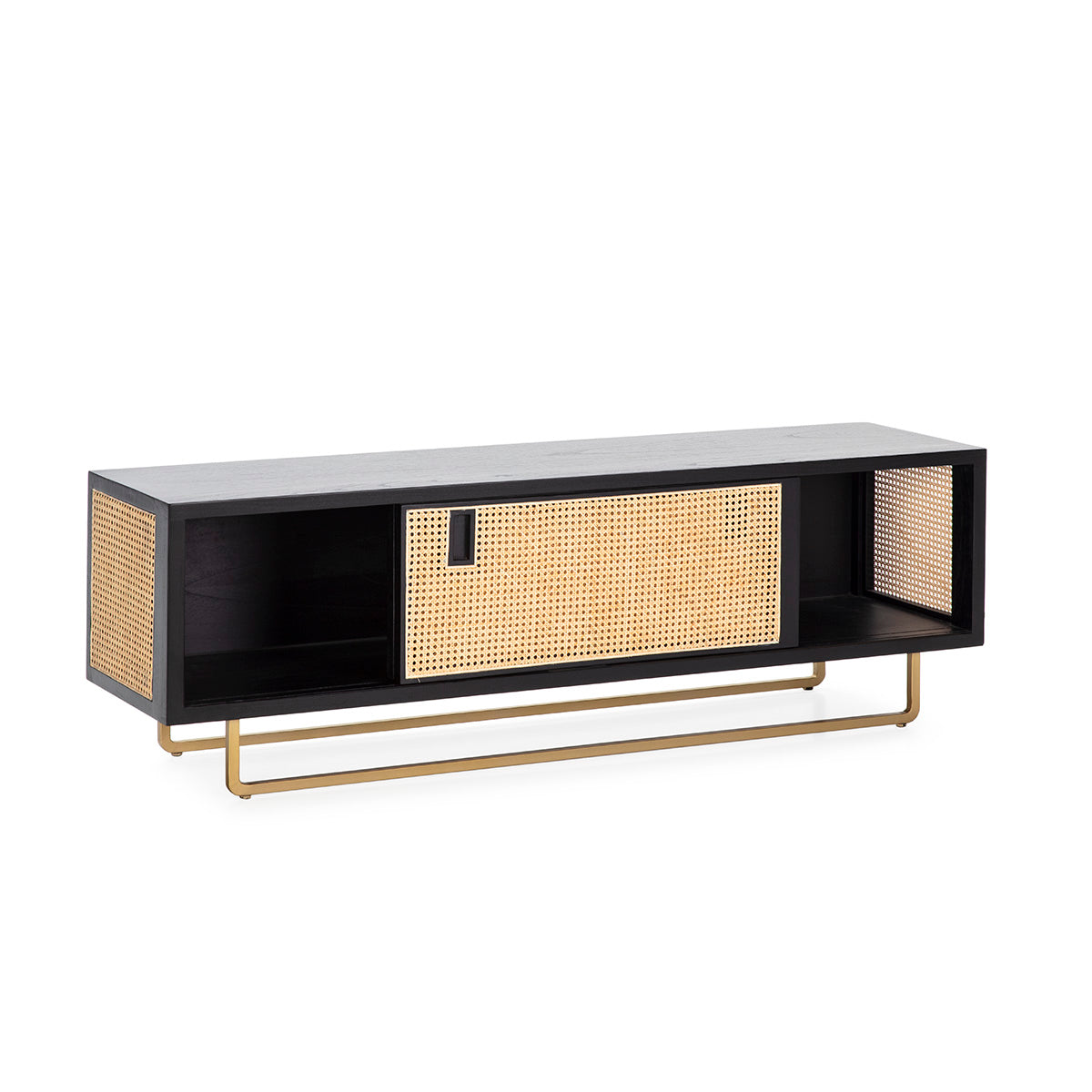 Mueble de TV de madera y ratán Amora