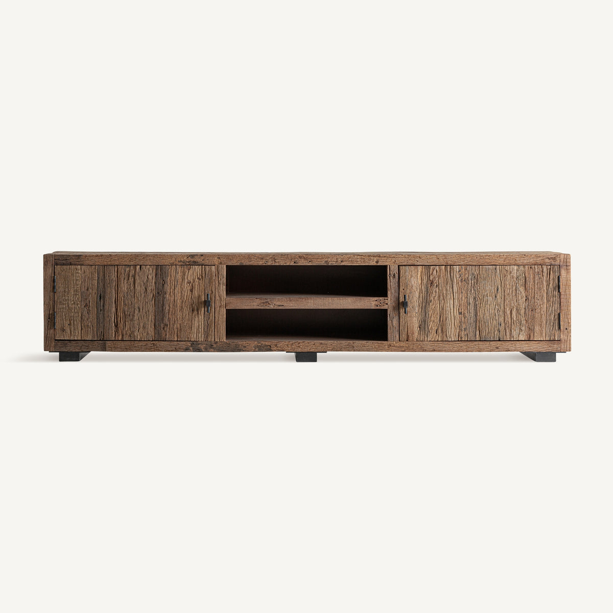 Mueble TV de madera recuperada y hierro Bordeira