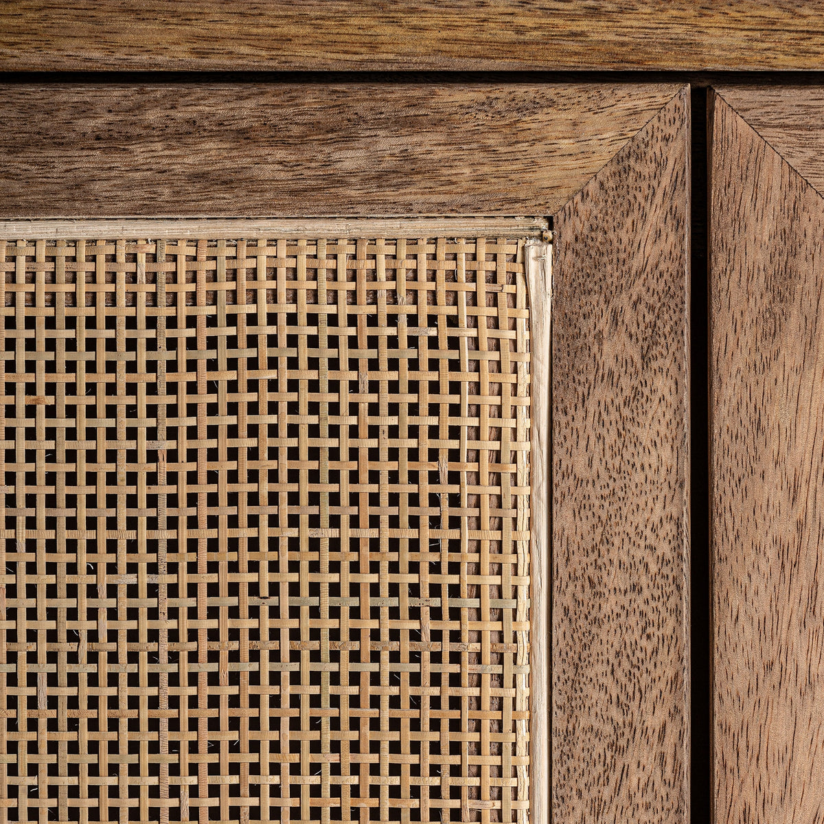 Mueble TV de mango y mimbre Olhão