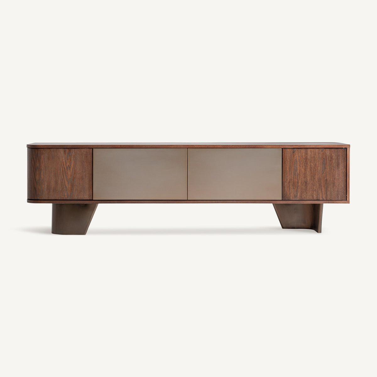 Mueble TV de olmo y acero bronce Opatija