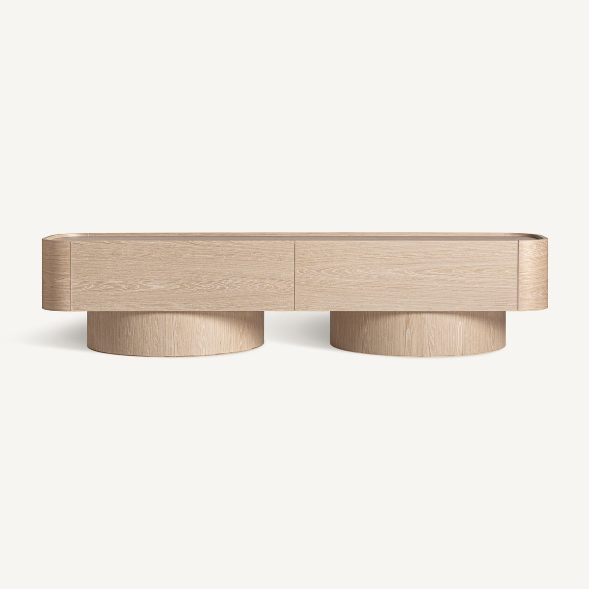 Mueble TV de roble color crema Guincho