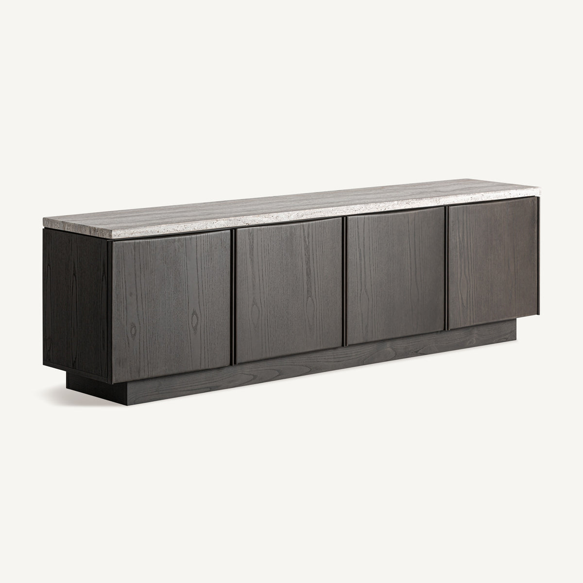 Mueble TV de travertino y fresno Adraga