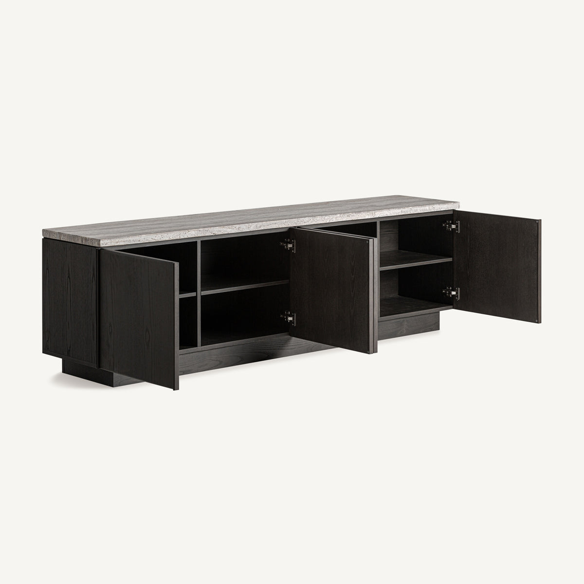 Mueble TV de travertino y fresno Adraga