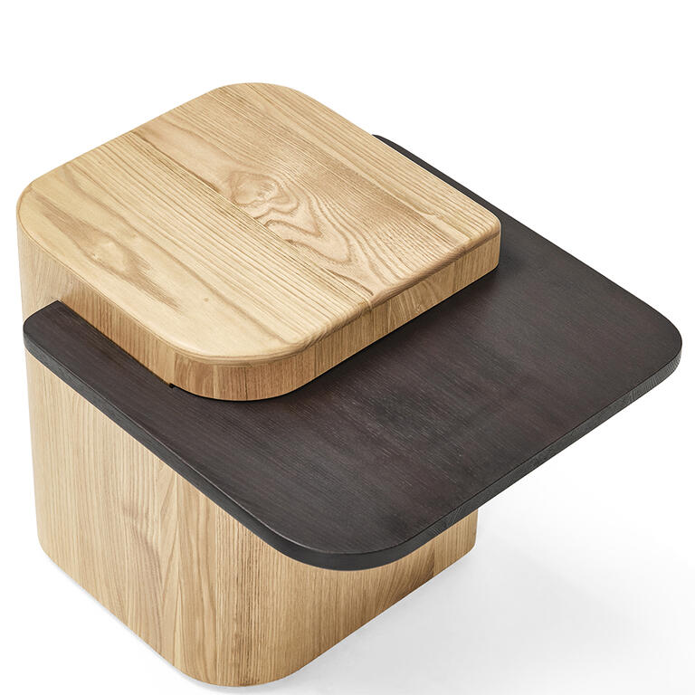 Mesa auxiliar con 1 balda oscura de álamo macizo Ruiyun