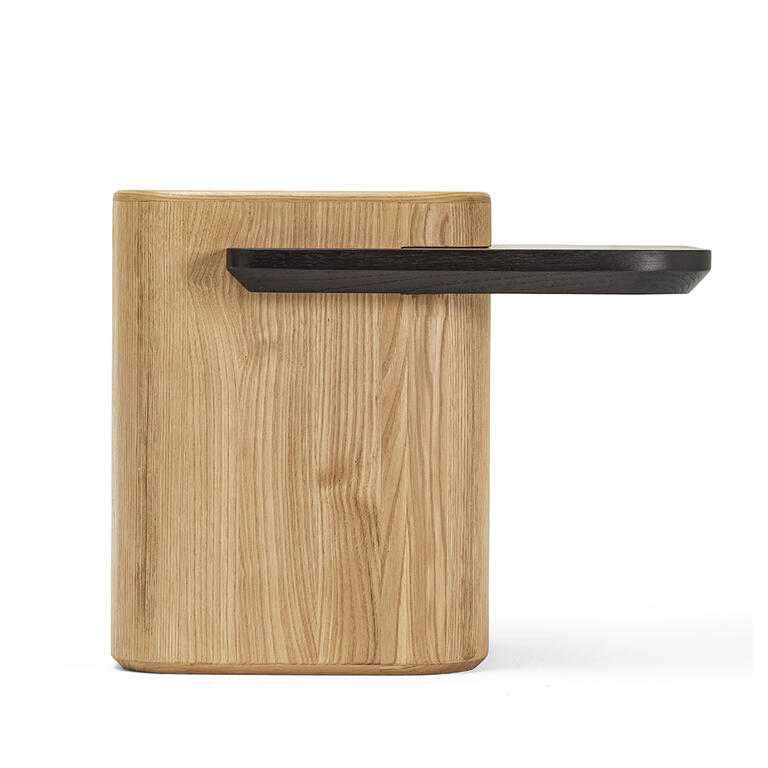 Mesa auxiliar con 1 balda oscura de álamo macizo Ruiyun