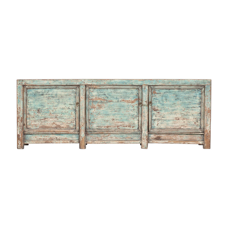 Cómoda verde de pino con 3 puertas Malva