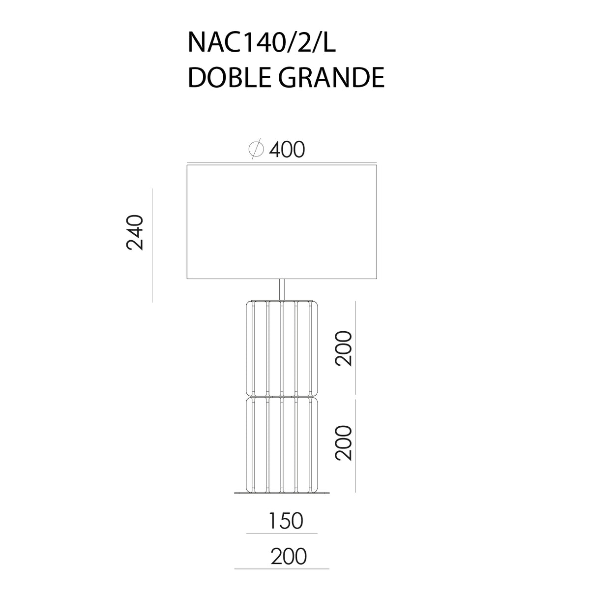 Lámpara de Sobremesa Pire Doble - NAC140/2