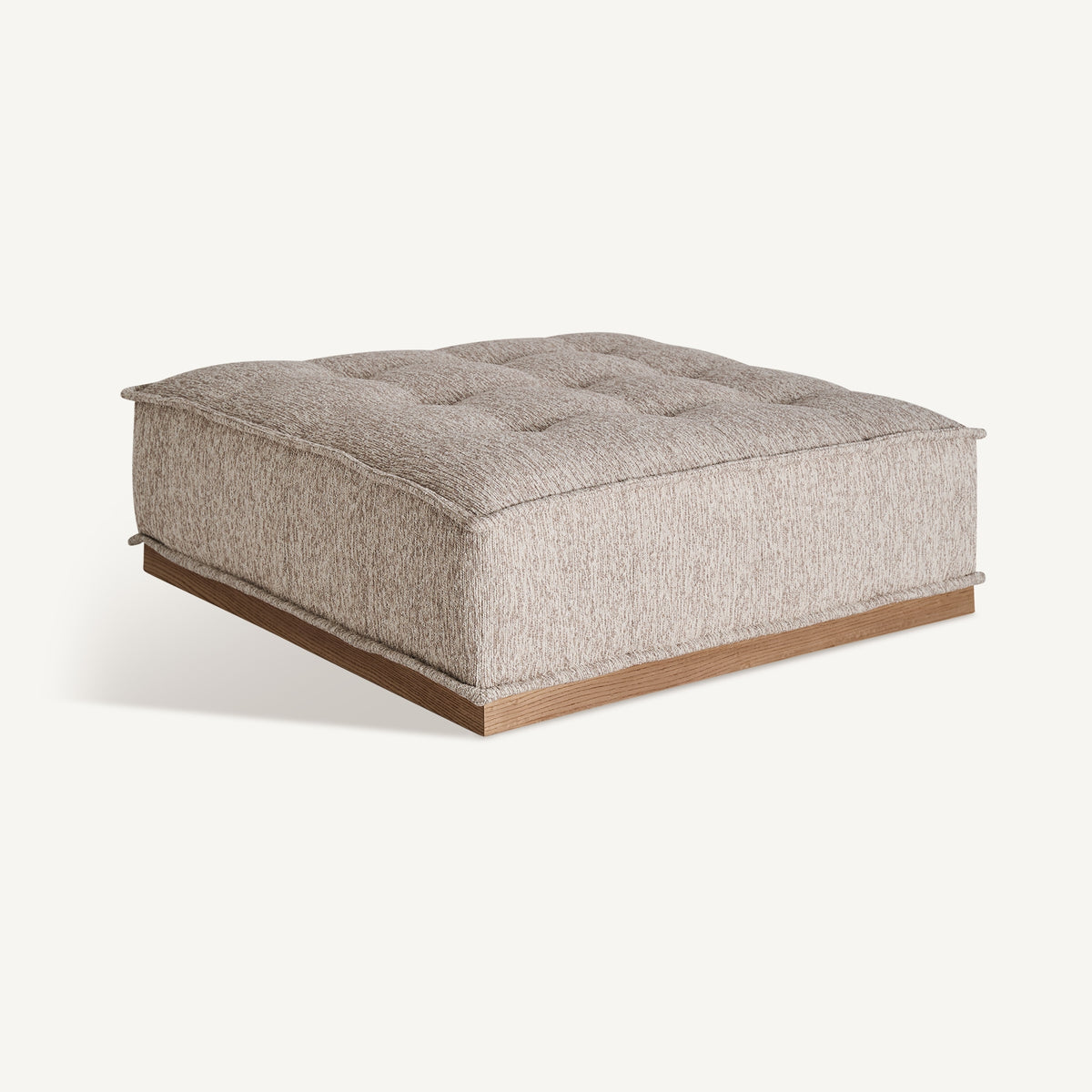 Puff tapizado beige Famorca