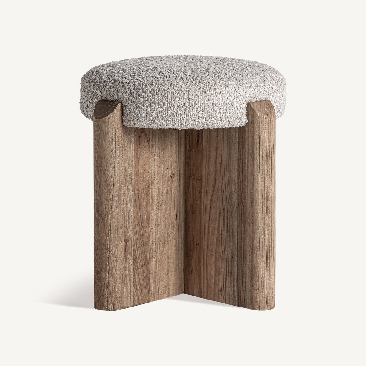 Reposapiés de olmo y poliéster Porquerolles beige