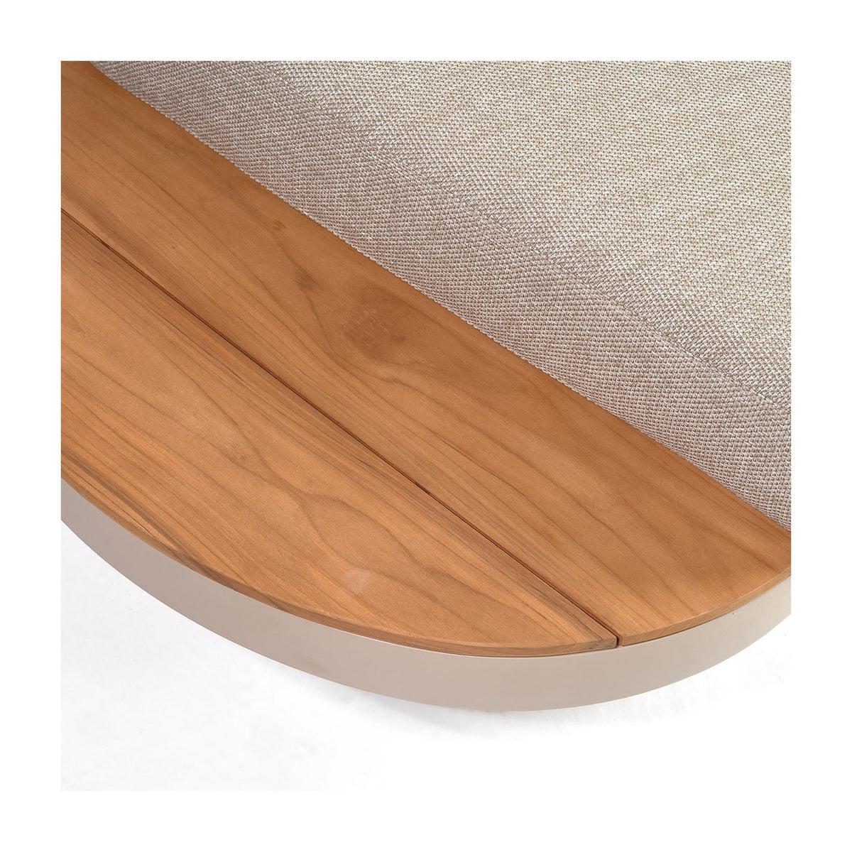 Sofá curvo de exterior de aluminio, cuerda y madera Potes