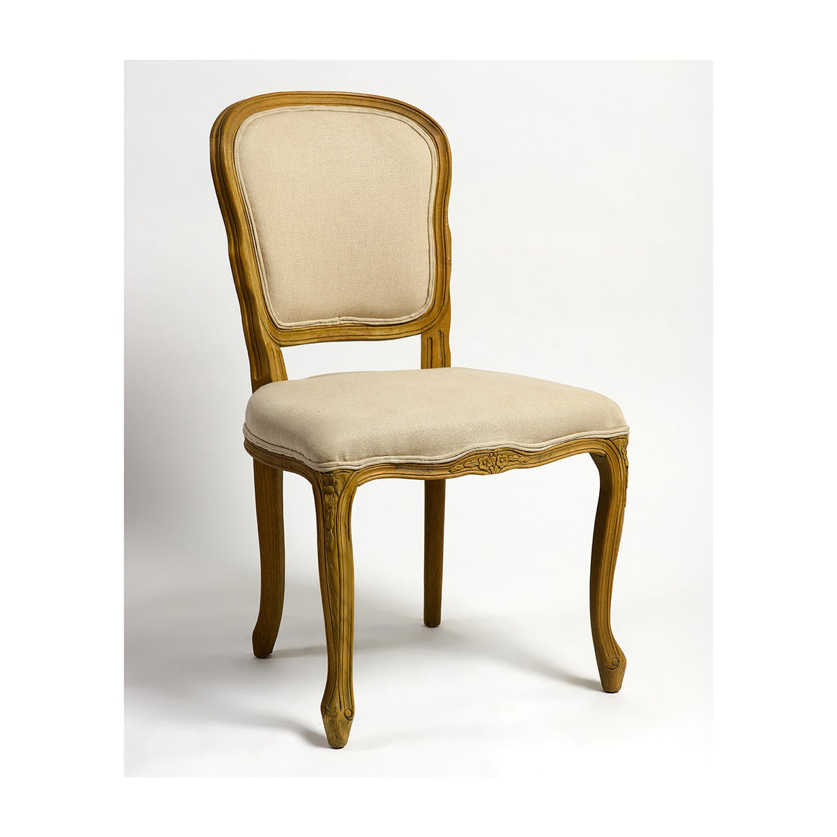 Silla de olmo y lino beige Istán
