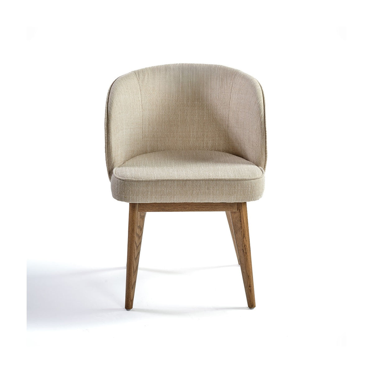 Sillón redondeado tapizado de roble medio Combarro