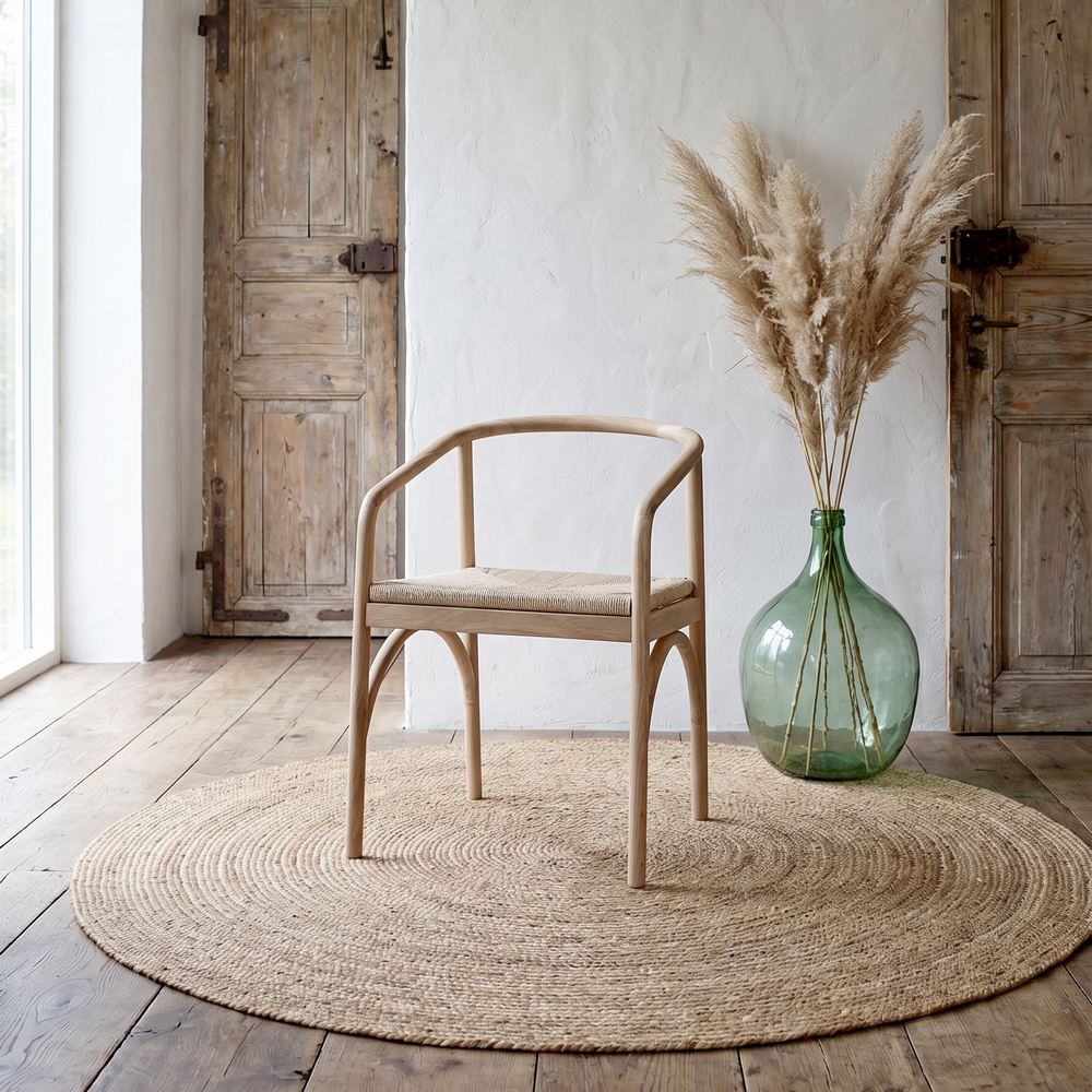 Set de 2 sillas con brazos de roble Denebola