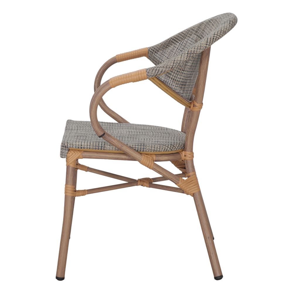 Set de 2 sillas de exterior con brazos de textilene Kochab