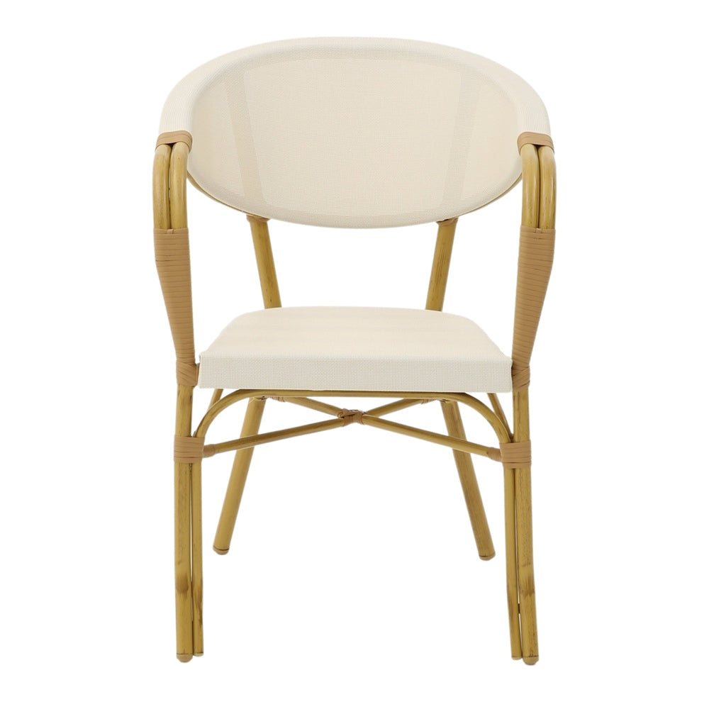 Set de 2 sillas de exterior de aluminio con brazos Alhena
