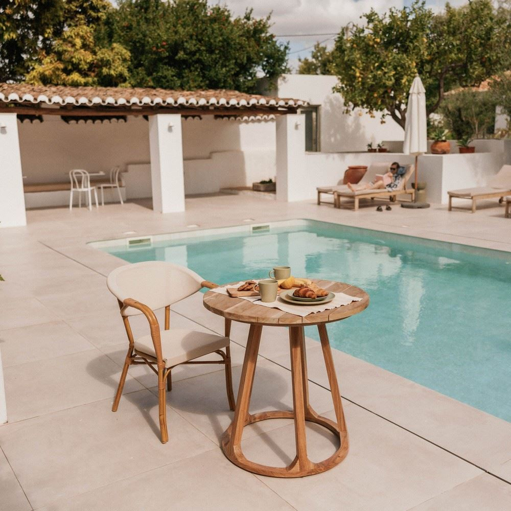 Set de 2 sillas de exterior de aluminio con brazos Alhena