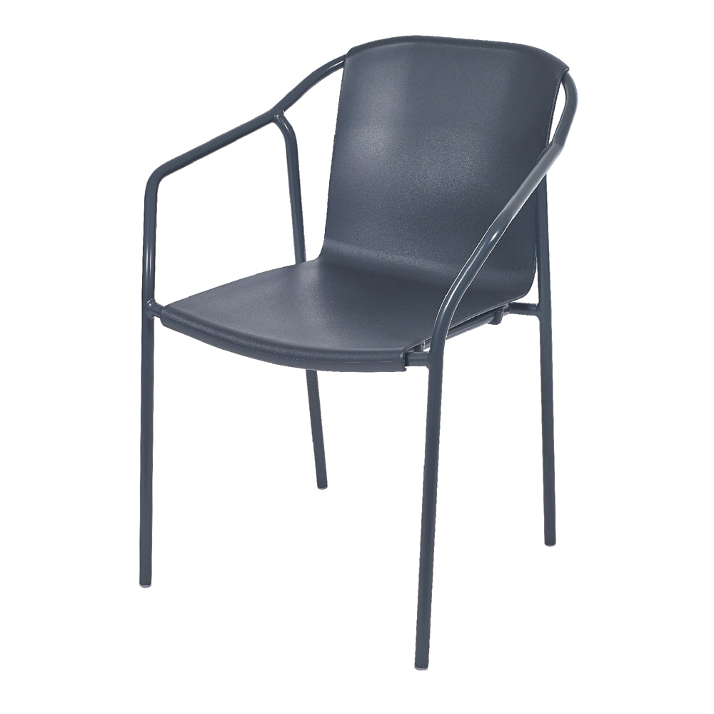 Set de 2 sillas de exterior de aluminio con brazos Amancio