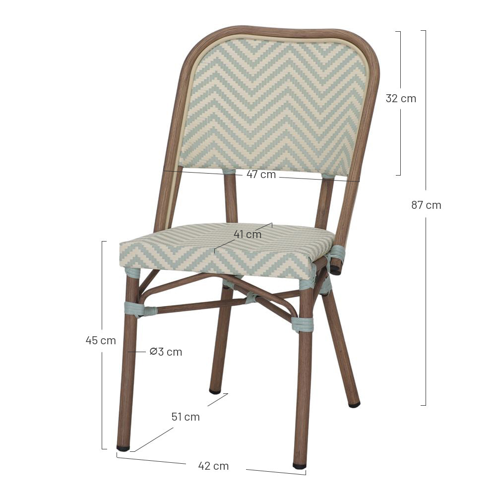Set de 2 sillas de exterior de aluminio Juliana