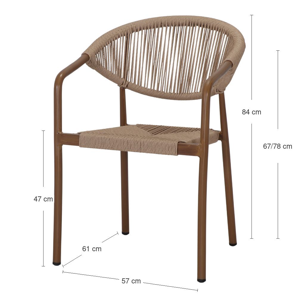Set de 2 sillas de exterior de cuerda Siena