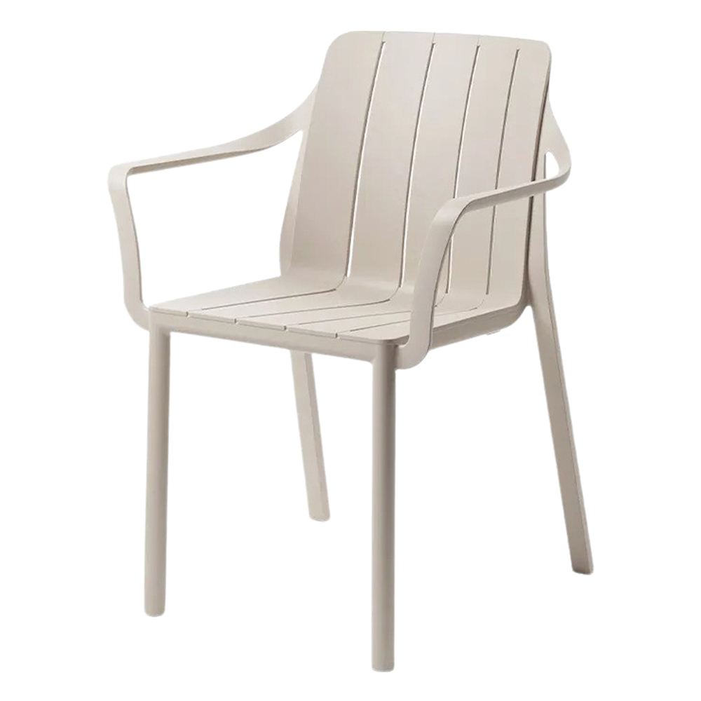 Set de 2 sillas de exterior de polipropileno con brazos Esteban