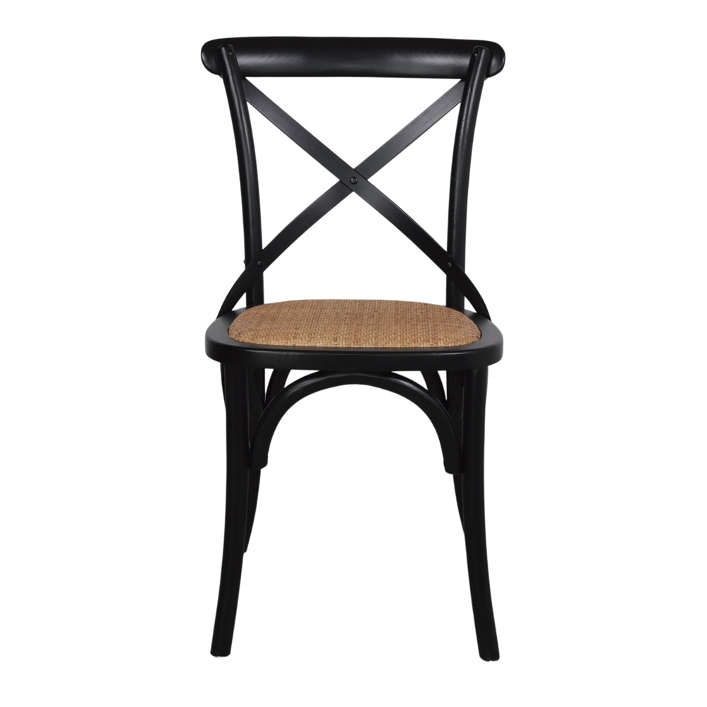 Set de 2 sillas de madera con asiento trenzado Vincent
