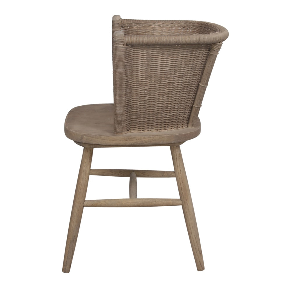 Set de 2 sillas de madera con respaldo de ratán Pina