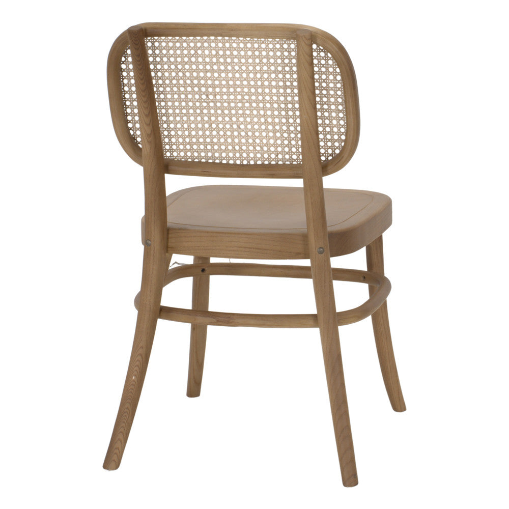 Set de 2 sillas de madera de olmo y rejilla Heitor