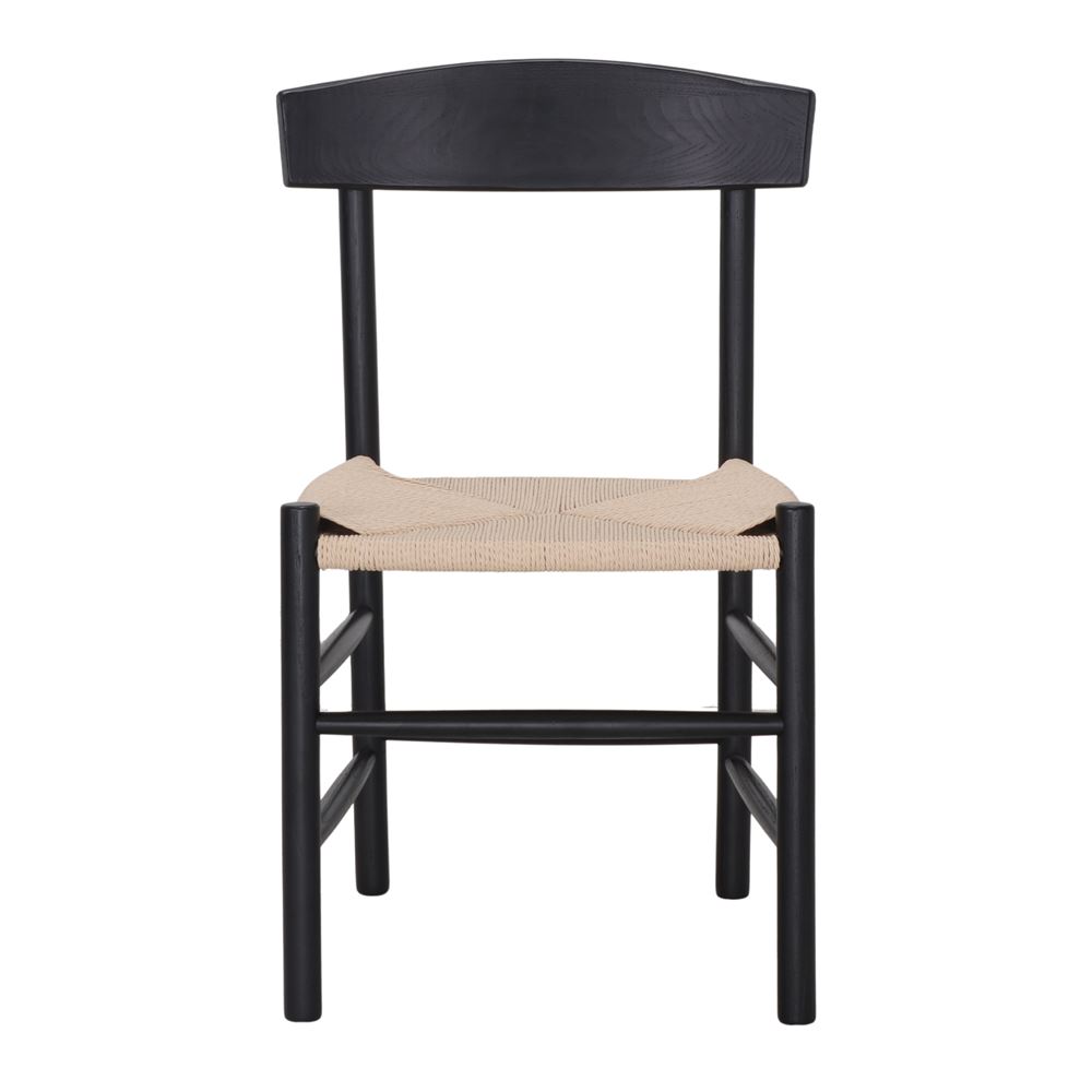 Set de 2 sillas de olmo con asiento de cuerda Ornella
