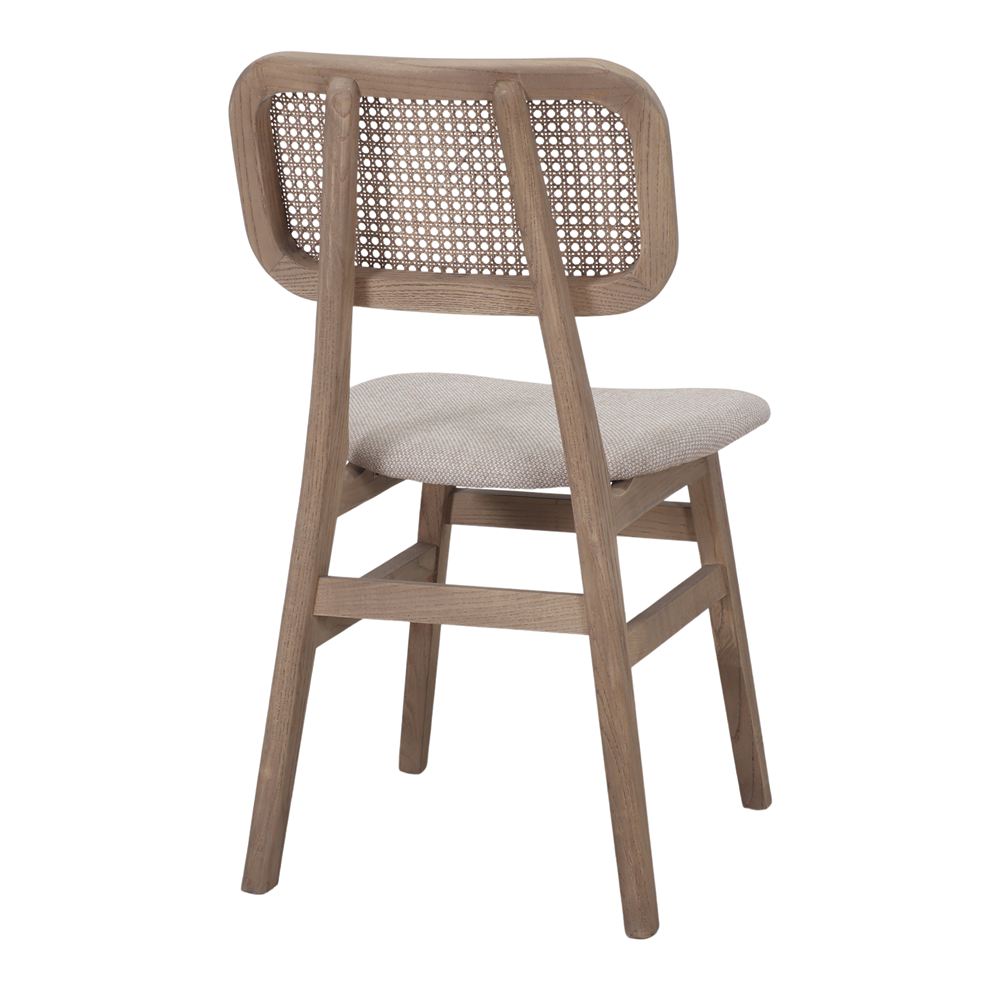 Set de 2 sillas de olmo con asiento tapizados Gomeisa