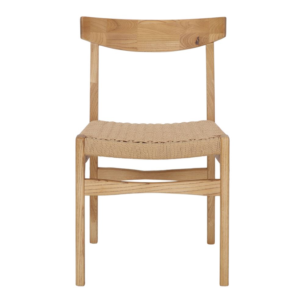 Set de 2 sillas de olmo con asiento trenzado Alina