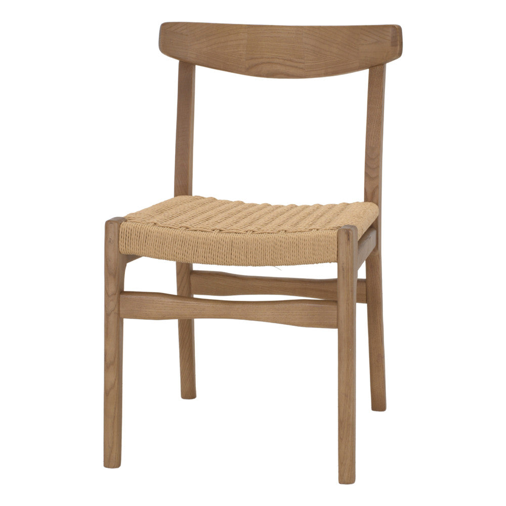 Set de 2 sillas de olmo con asiento trenzado Alina