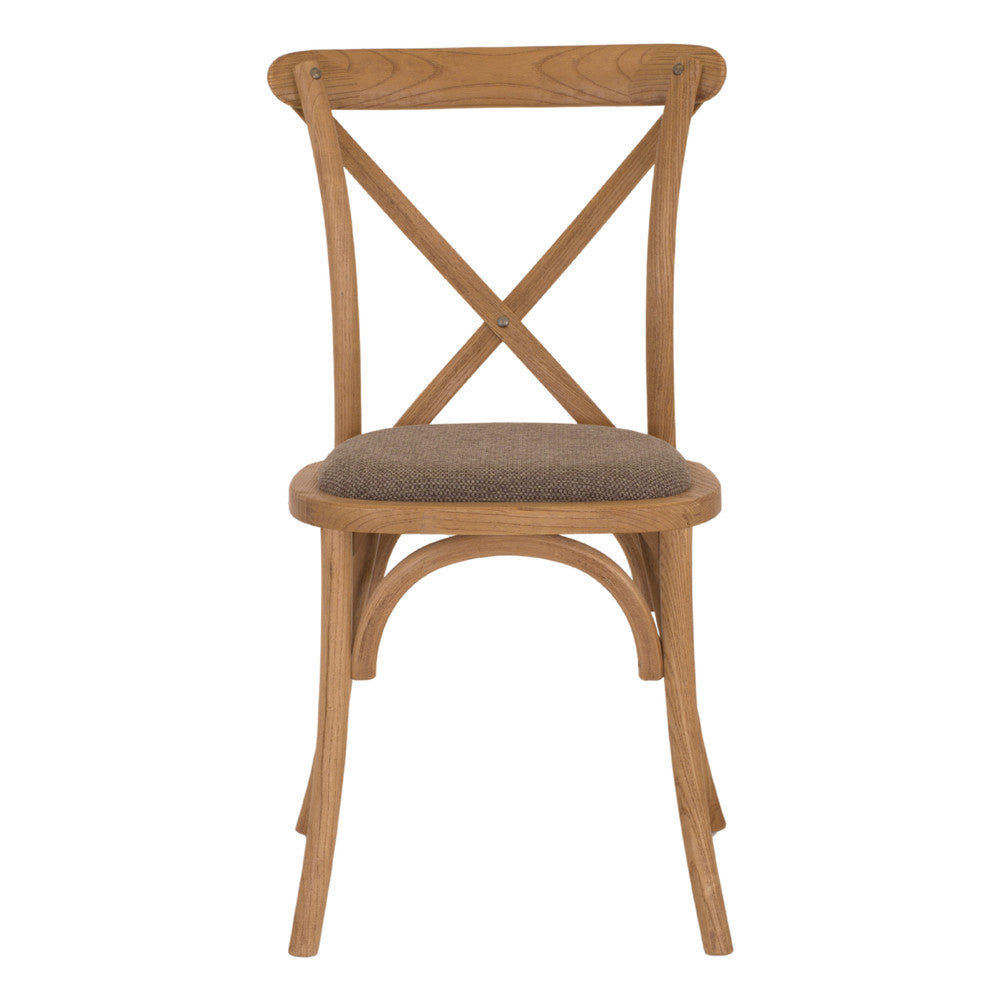 Set de 2 sillas de olmo curvado tapizadas Richard