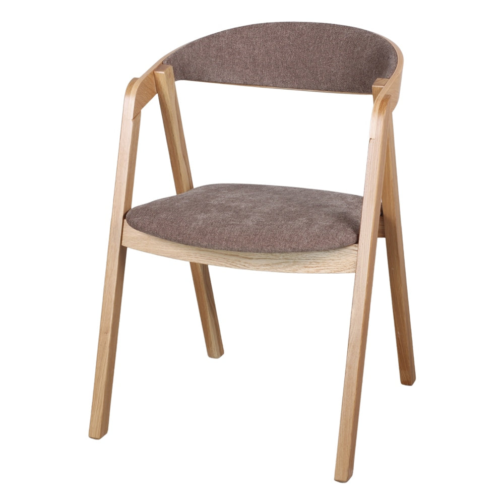 Set de 2 sillas de roble tapizadas con brazos Lorena