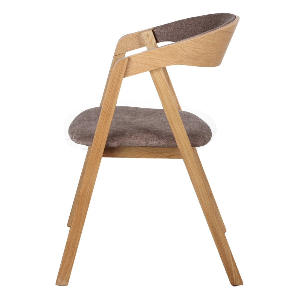 Set de 2 sillas de roble tapizadas con brazos Lorena